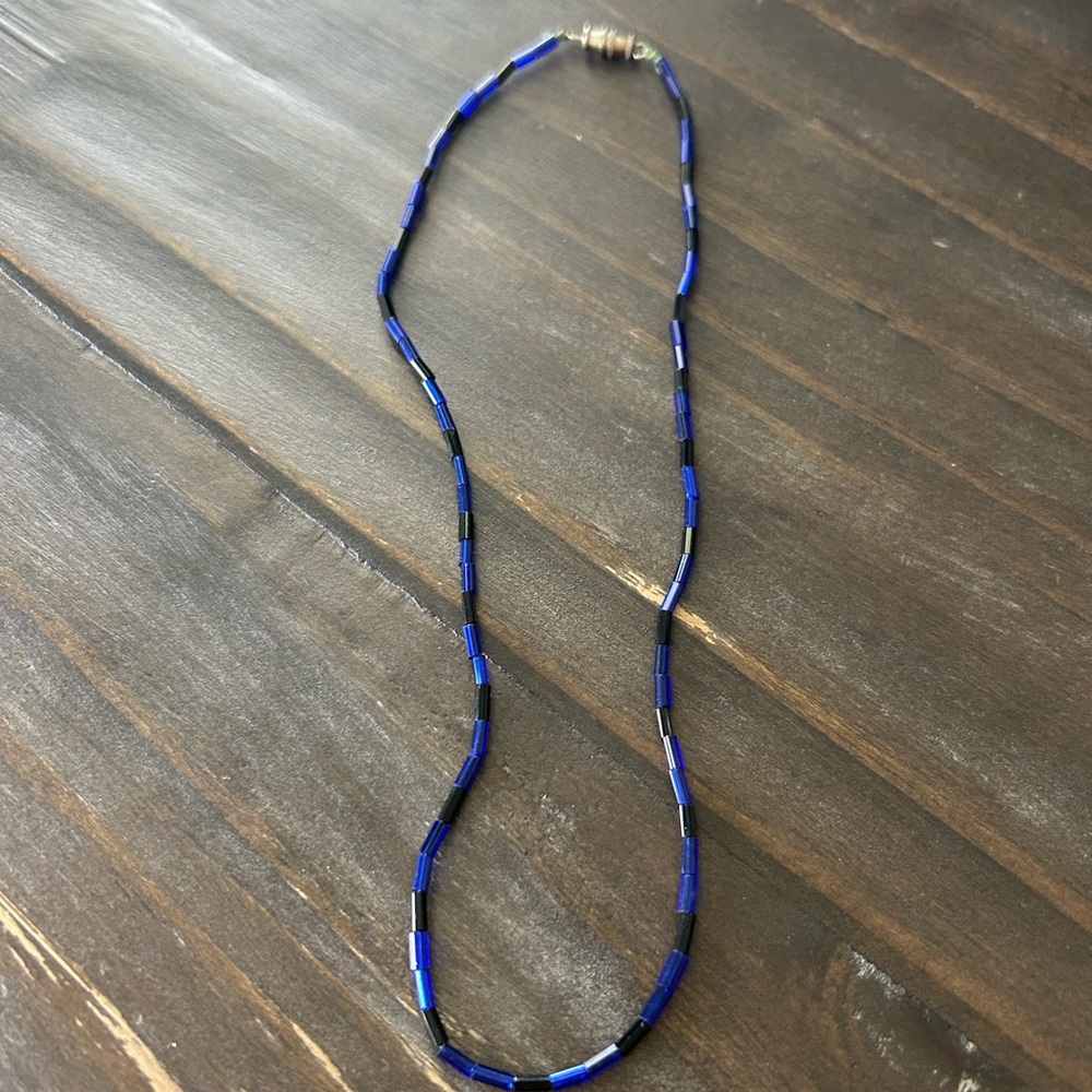 Elegant Blue Beaded Necklace